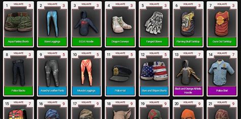 h1z1 skins list|H1Z1 Item Database .